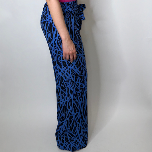 Electric Blue Print Pants