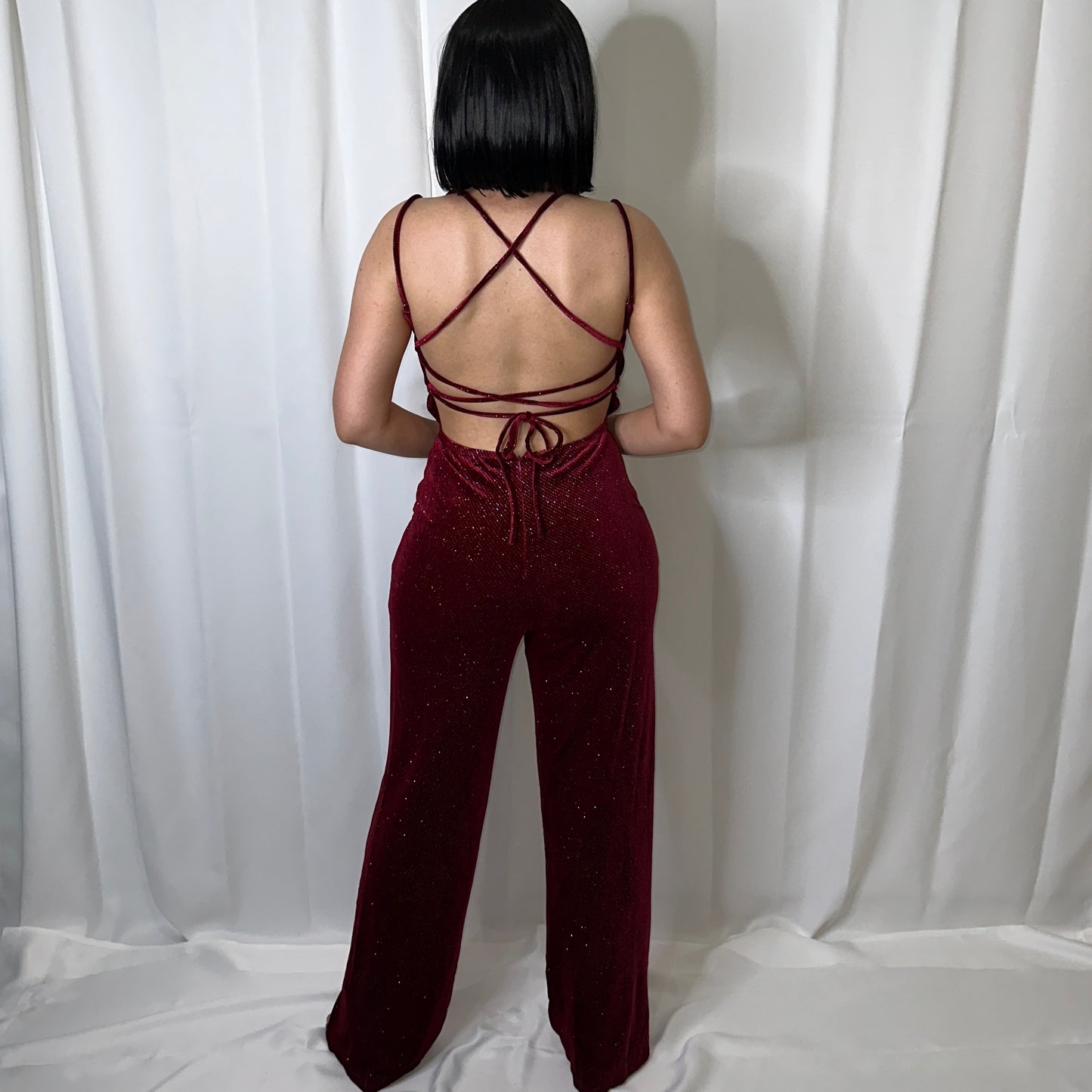 Velvet Burgundy Jumpsuit