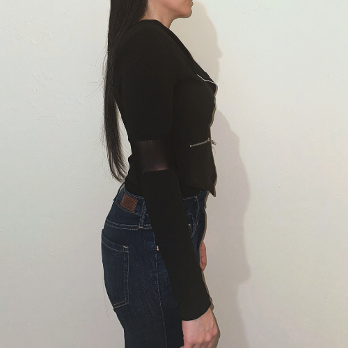 Black Asymmetrical Moto Jacket